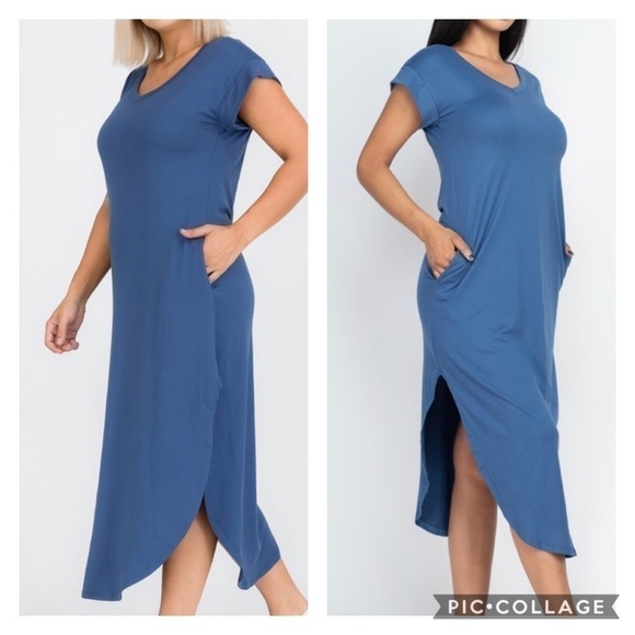 Diva Plus Blue Haze T-Shirt Dress - Picture 3 of 4